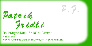 patrik fridli business card